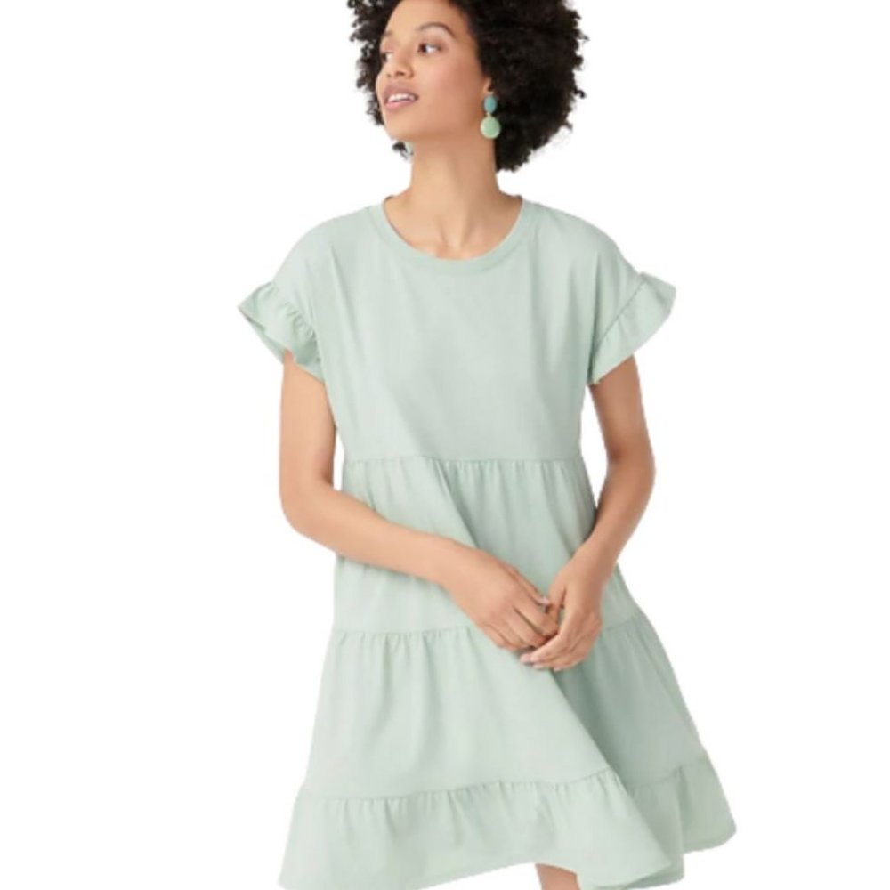 EUC J. Crew Tiered Dress in Broken-In Jersey - Sz XL